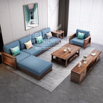 Thiago Sofa Set | Blue CRUZ INTERNATIONAL